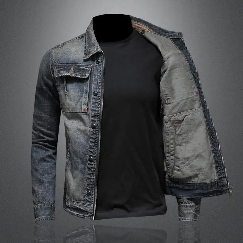 Jacket - Denim Blend Retro Cut And Structured Outer Layer