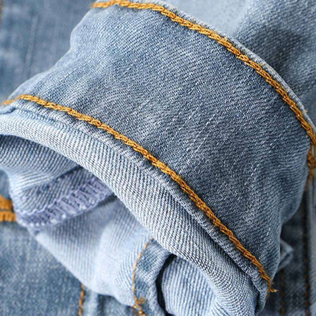 Jacket - Denim Blend Structured Cut & Button Front Closure