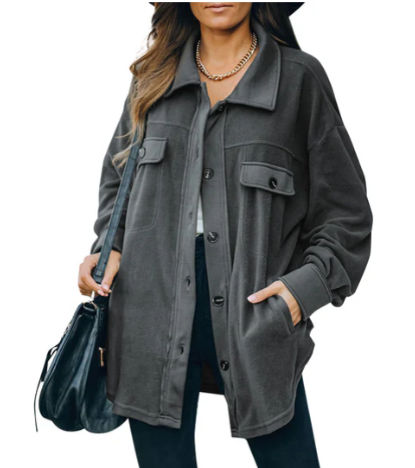 Jacket – Fleece Blend Button Placket & Light Insulation