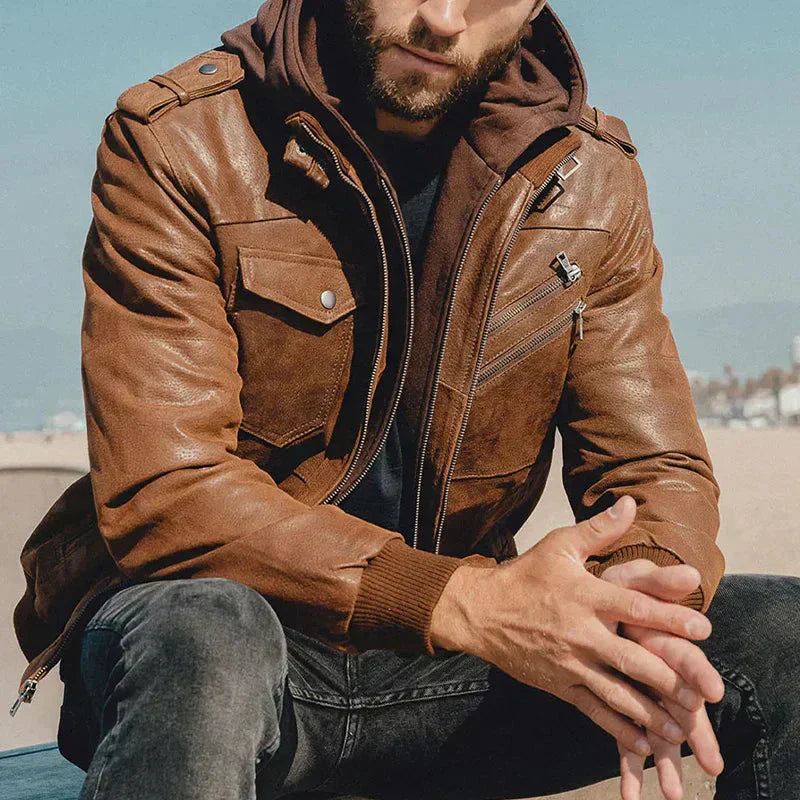 Jacket – Polyester Blend Hood Coverage & Chest Pockets