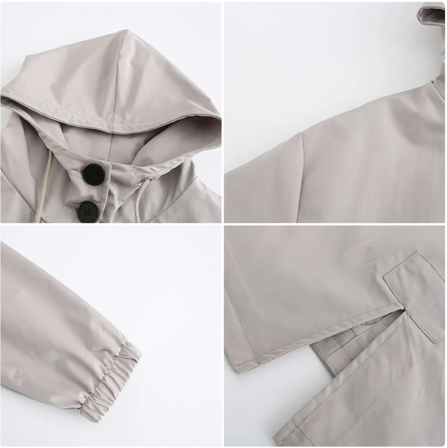 Jacket – Polyester Blend Hooded Design & Rain Protection