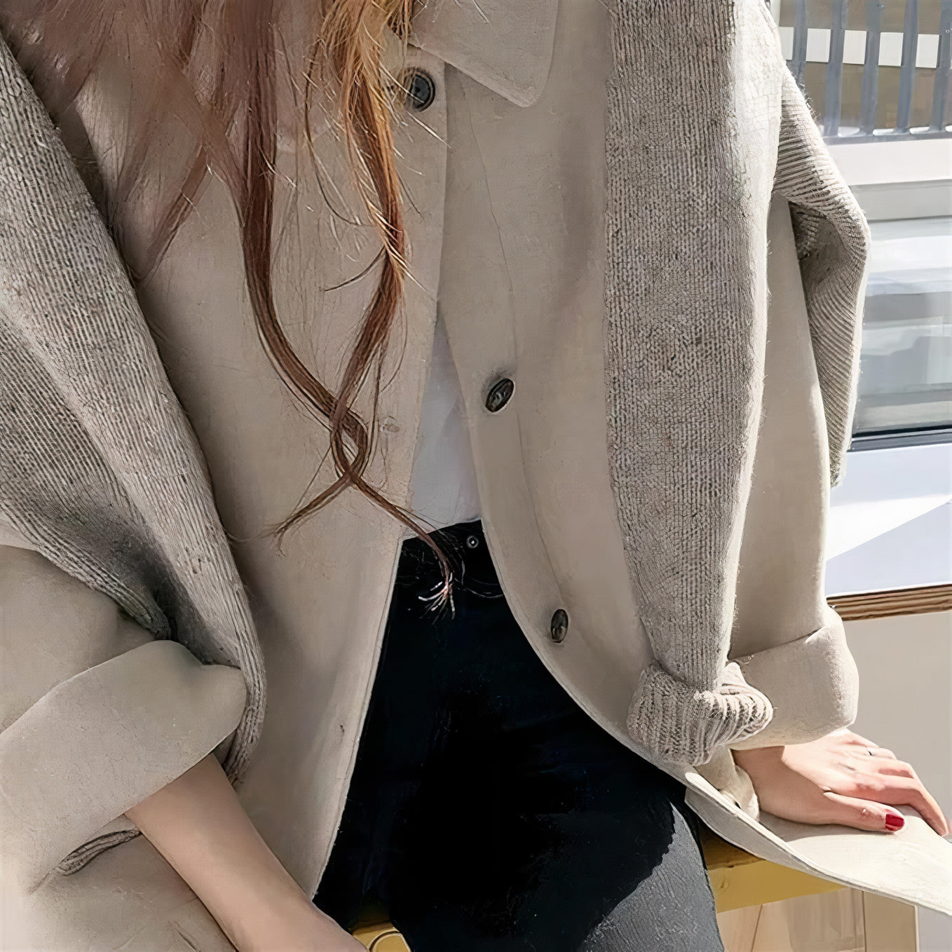 Jacket - Polyester Blend Long Cut & Easy Layering Comfort