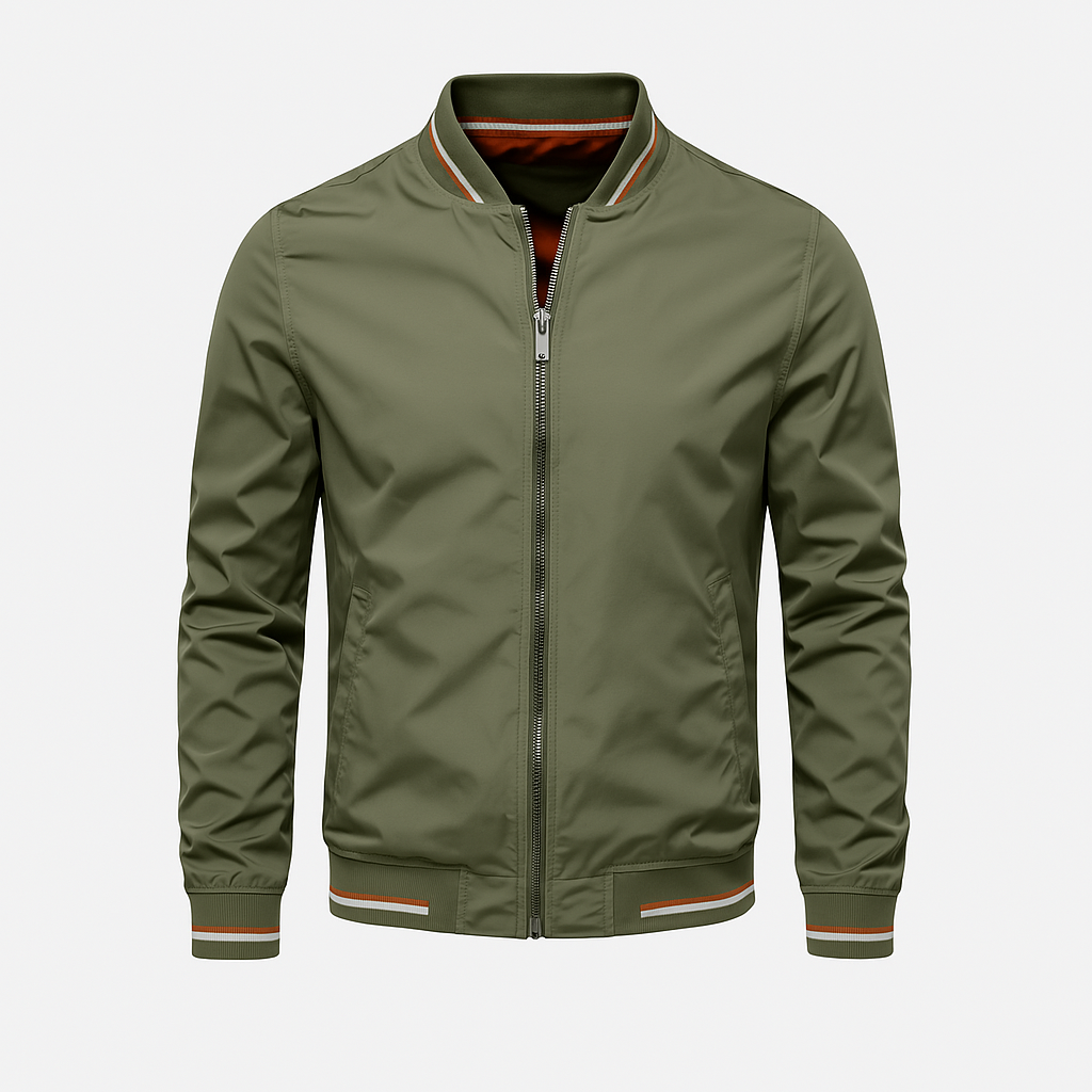 Jacket - Polyester Blend Ribbed Collar & Easy Layering