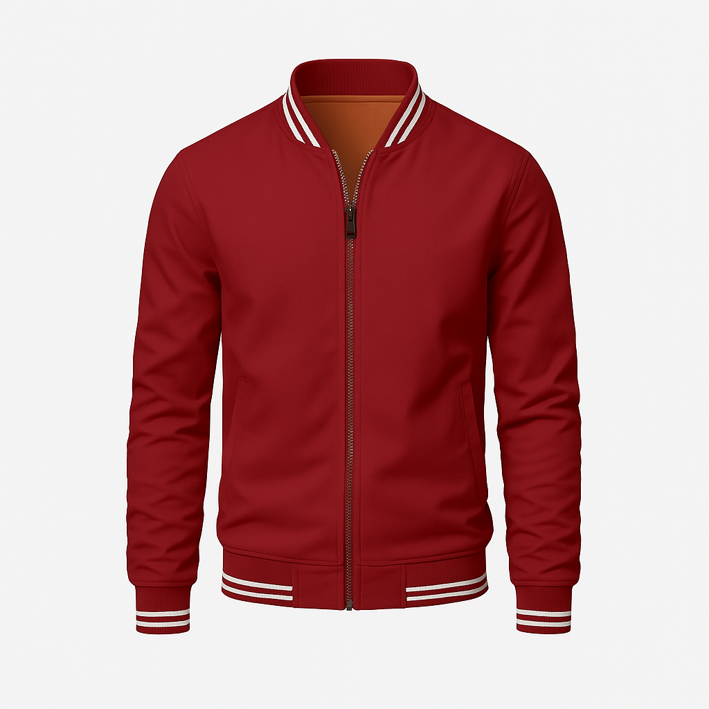 Jacket - Polyester Blend Ribbed Collar & Easy Layering