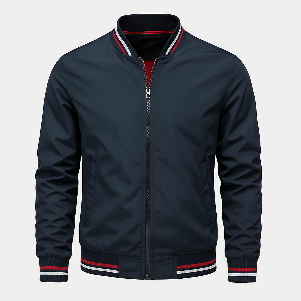 Jacket - Polyester Blend Ribbed Collar & Easy Layering