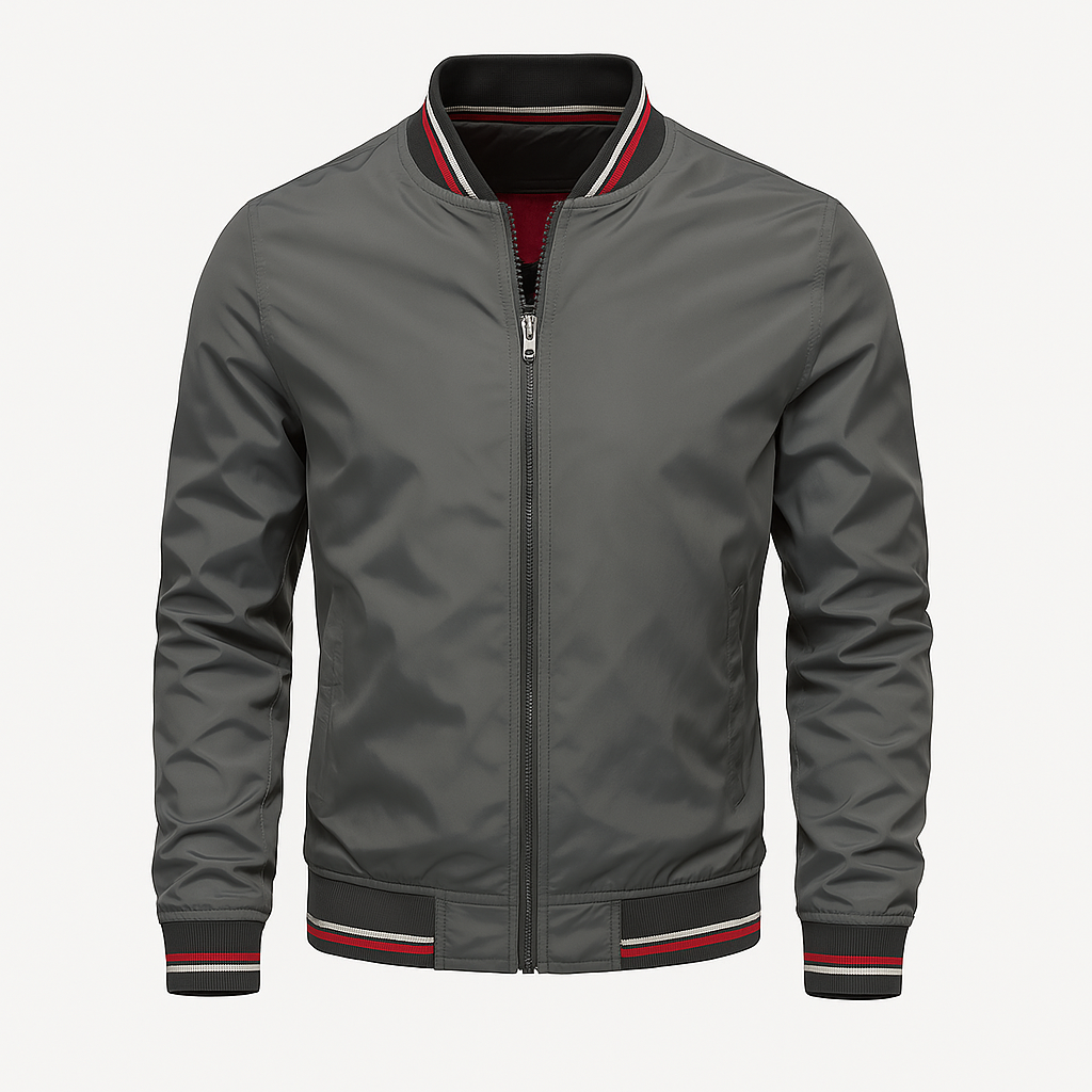 Jacket - Polyester Blend Ribbed Collar & Easy Layering