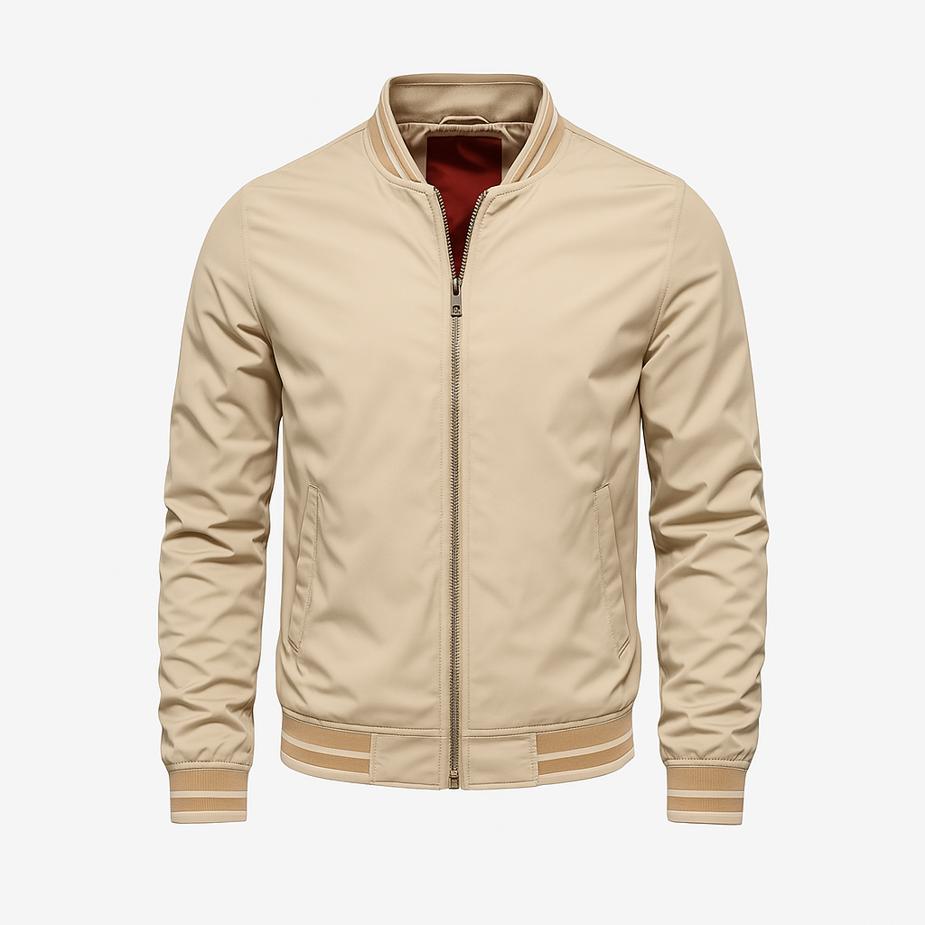 Jacket - Polyester Blend Ribbed Collar & Easy Layering