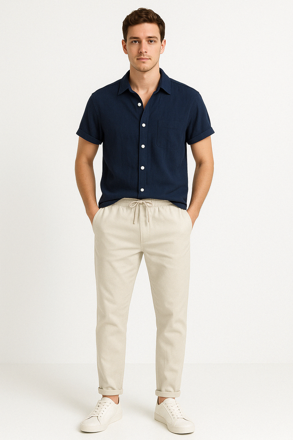Men's Cotton Shirt and Pants Set