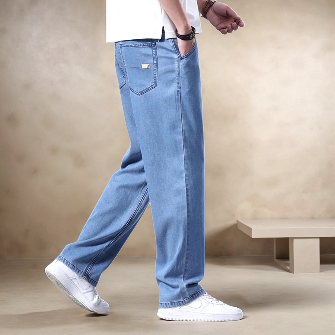 Jeans - Denim Blend Straight Leg And Smooth Movement