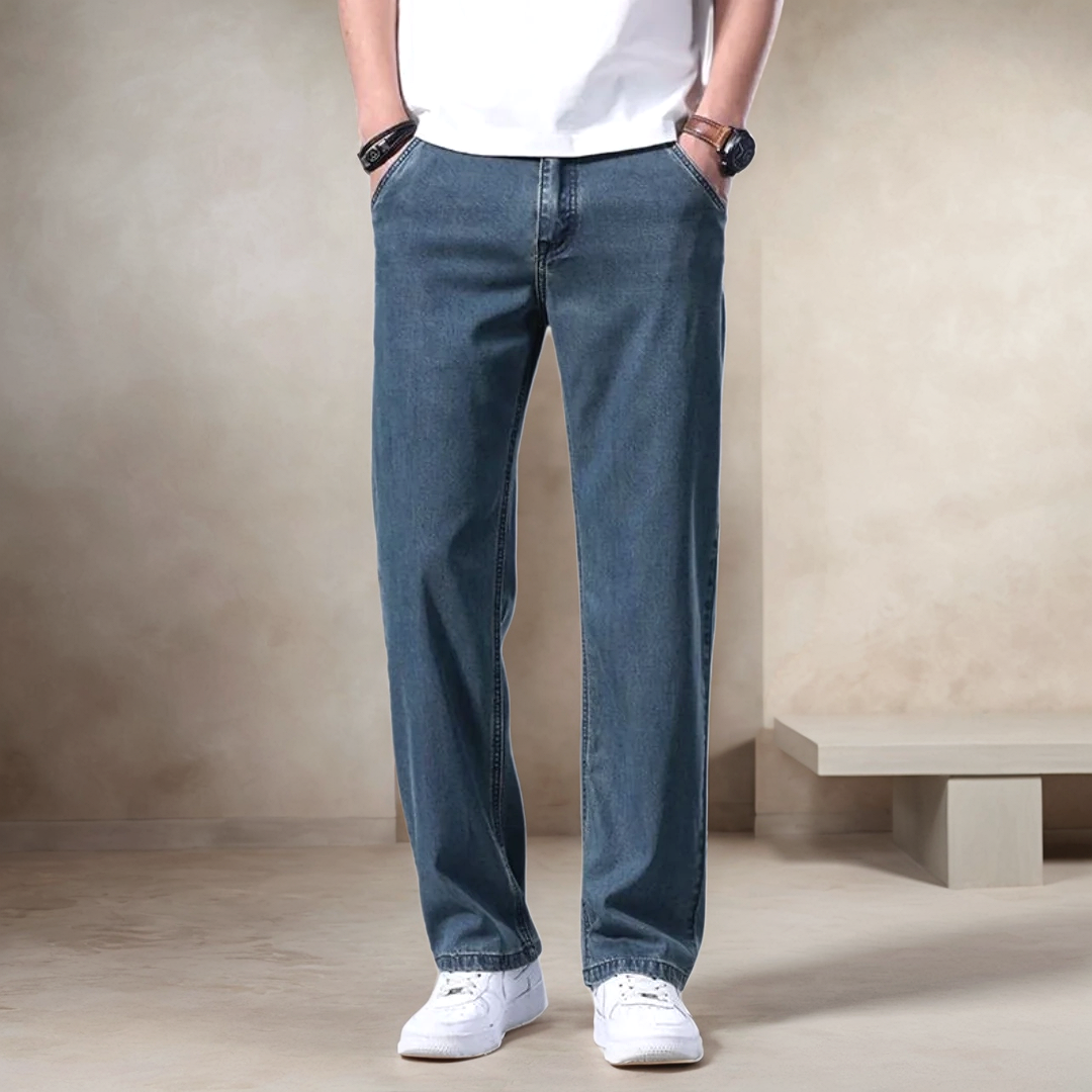 Jeans - Denim Blend Straight Leg And Smooth Movement