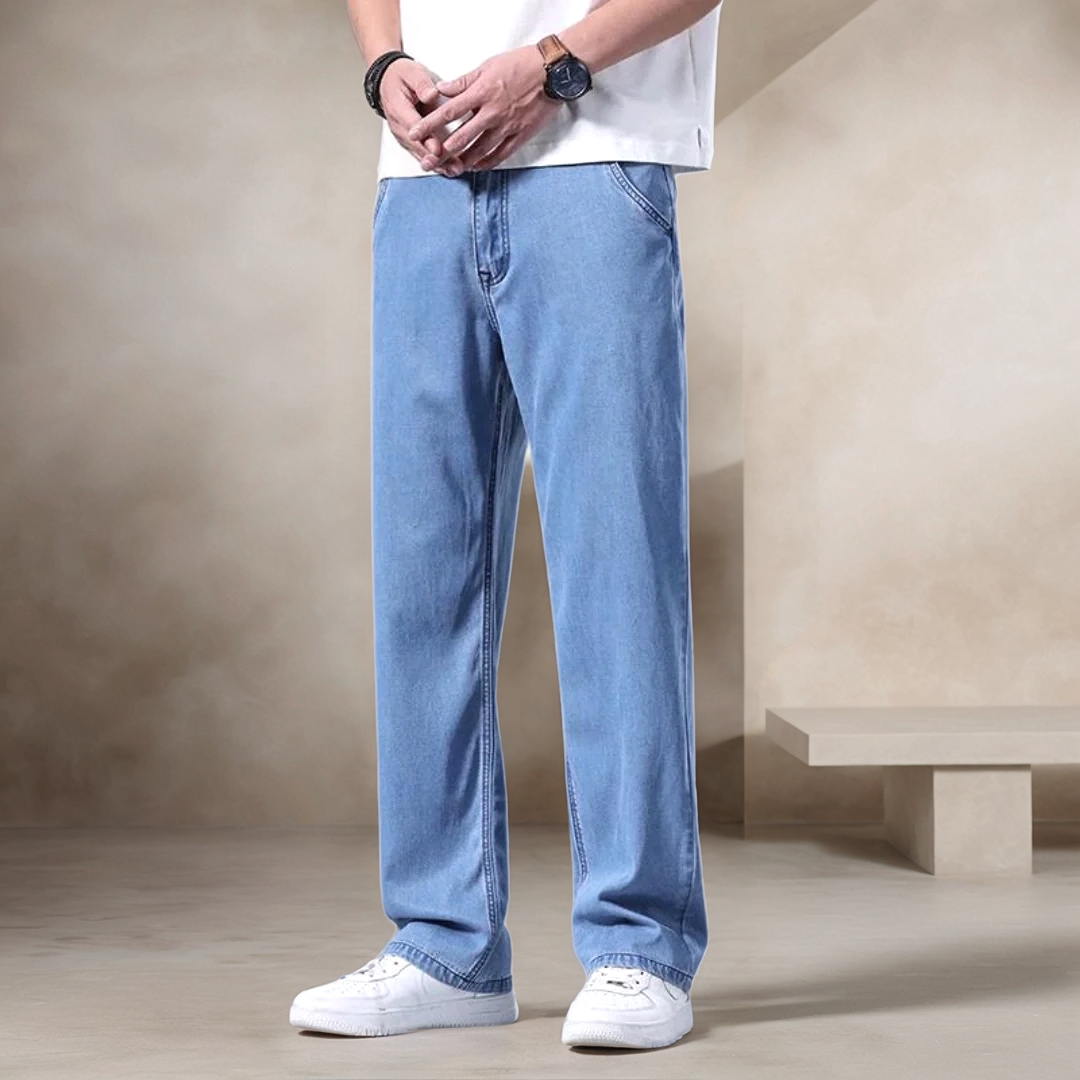 Jeans - Denim Blend Straight Leg And Smooth Movement