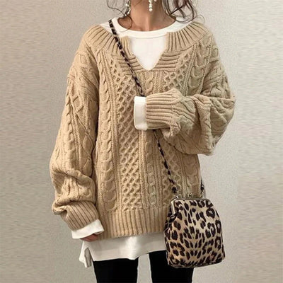Jumper – Knit Blend Cable Texture & Layered Insulation