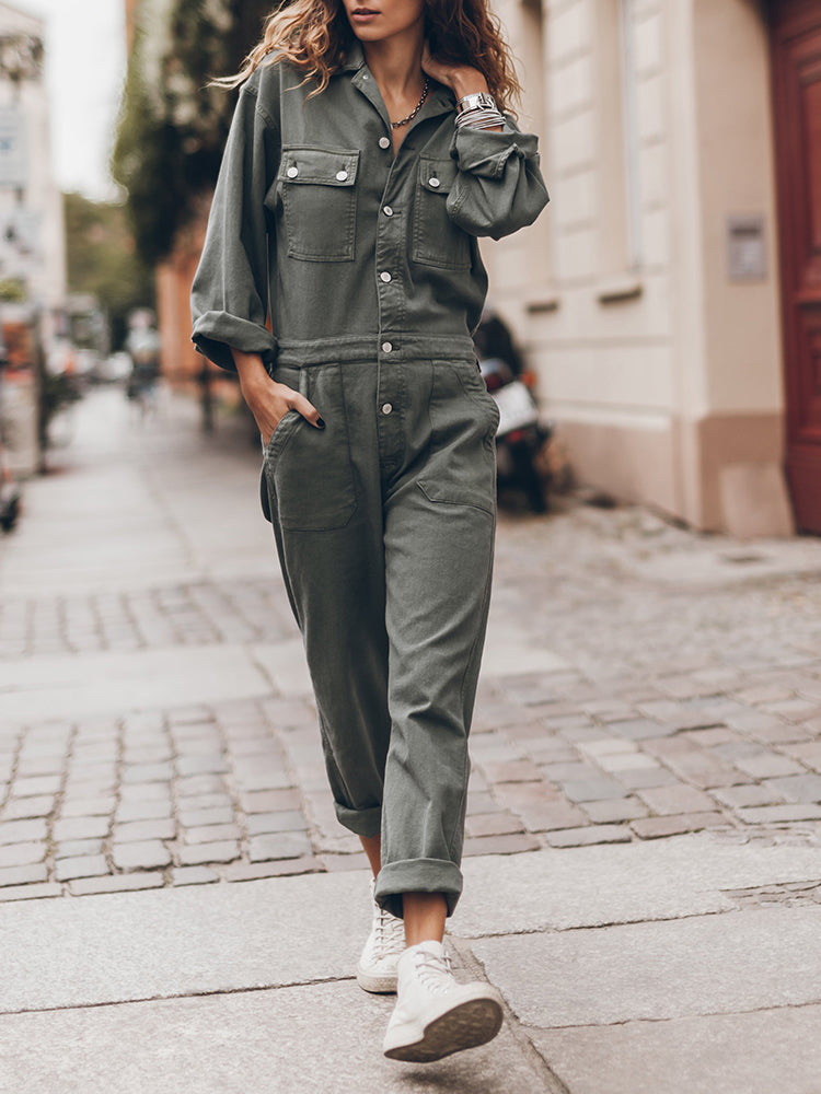 Jumpsuit – Polyester Blend Clean Lines & Easy Movement