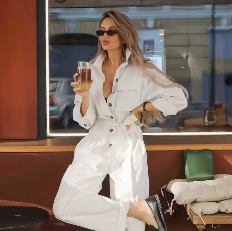Jumpsuit – Polyester Blend Clean Lines & Easy Movement
