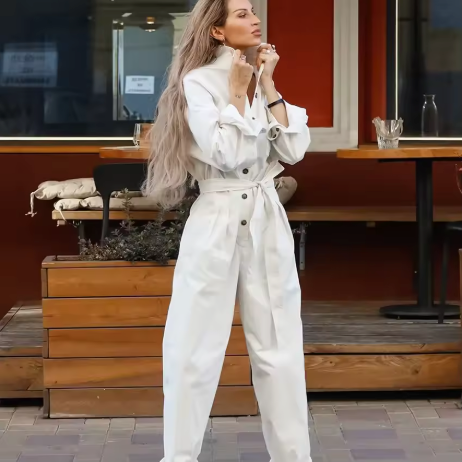 Jumpsuit – Polyester Blend Clean Lines & Easy Movement