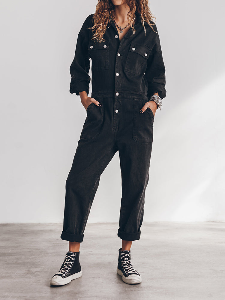 Jumpsuit – Polyester Blend Clean Lines & Easy Movement