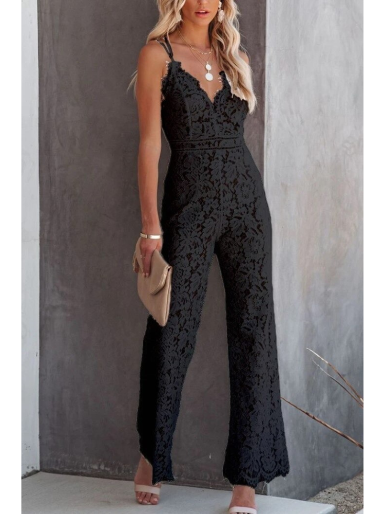 Jumpsuit - V Neck One Piece And Shaping Side Details