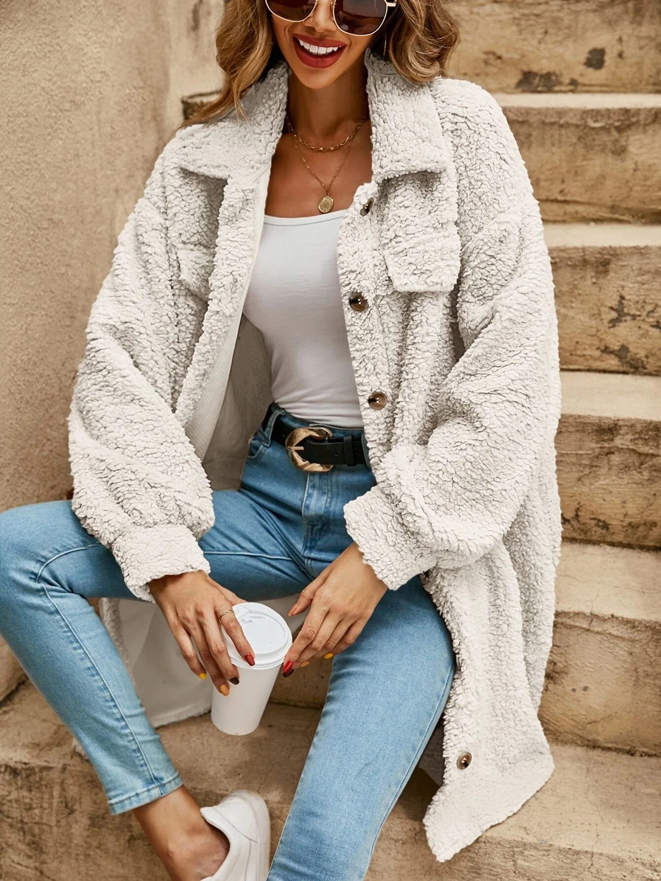 Knit Blazer Coat - Convertible Relaxed Fit & Easy Movement