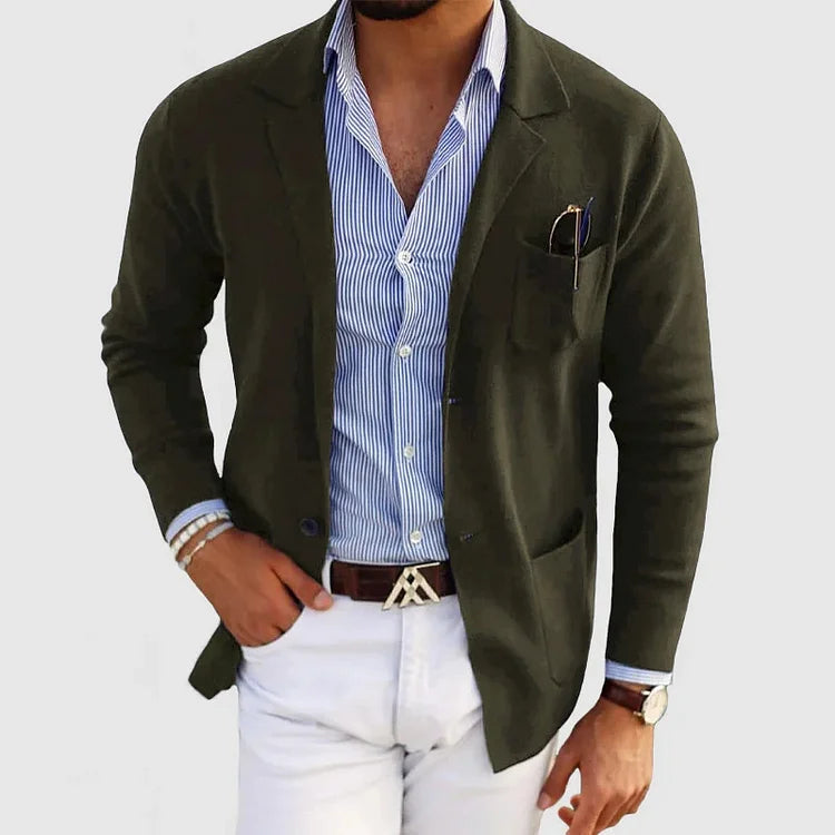 Knit Blazer - Soft Knit Surface & Structured Movement
