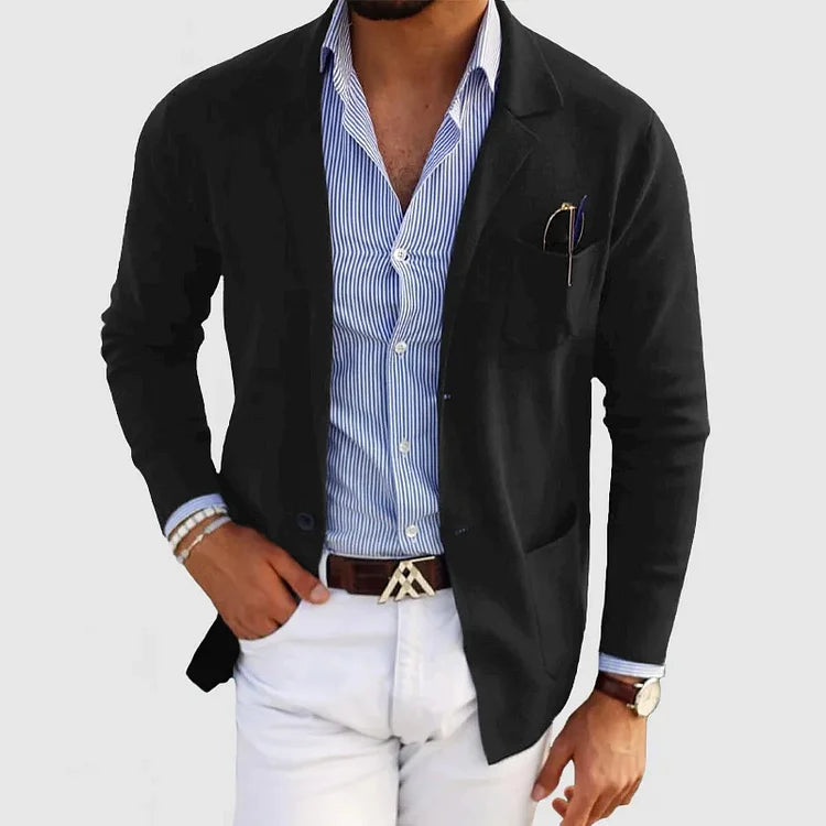 Knit Blazer - Soft Knit Surface & Structured Movement