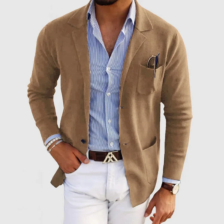 Knit Blazer - Soft Knit Surface & Structured Movement
