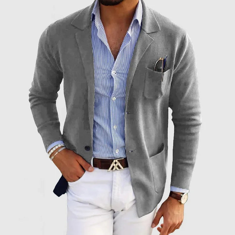 Knit Blazer - Soft Knit Surface & Structured Movement