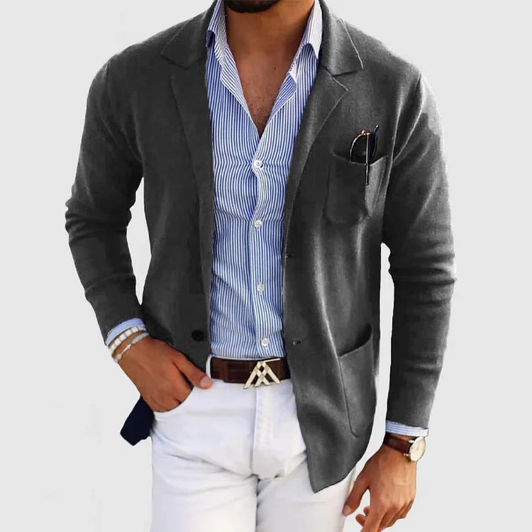 Knit Blazer - Soft Knit Surface & Structured Movement