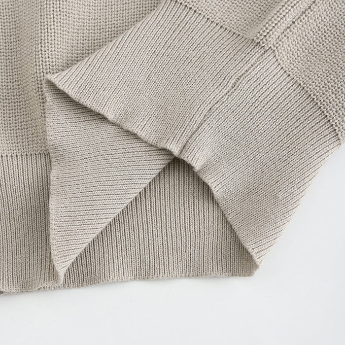 Knit Blend Jumper - Half Zip Collar and Breathable Warmth