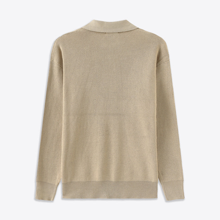 Knit Blend Jumper - Half Zip Collar and Breathable Warmth