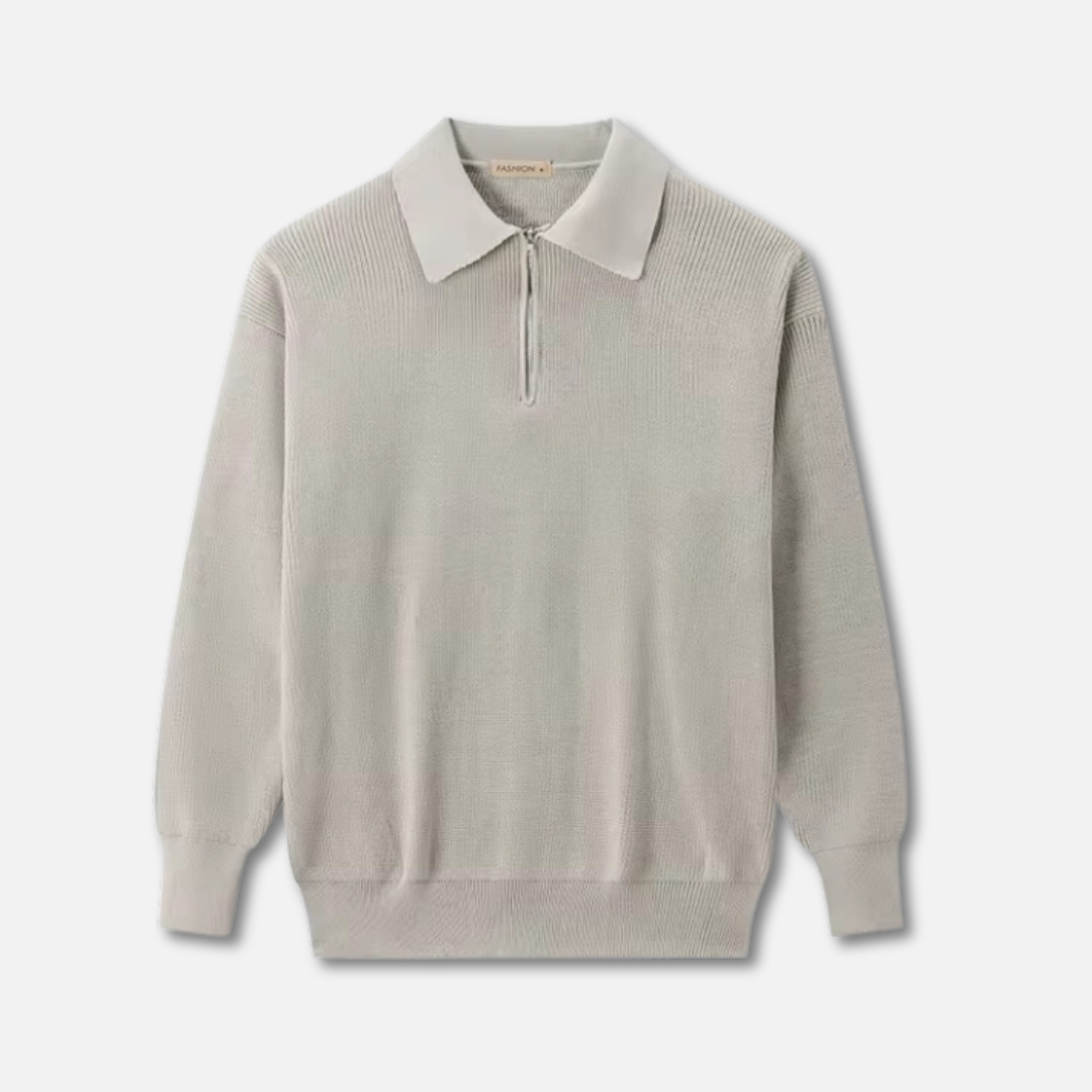 Knit Blend Jumper - Half Zip Collar and Breathable Warmth