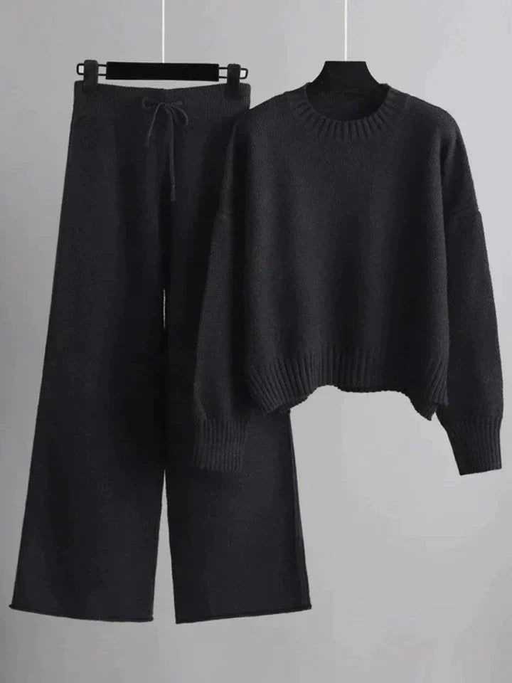 Knit Blend Set - Pullover Top & Layering Breathable Warmth