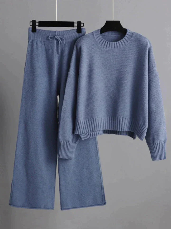 Knit Blend Set - Pullover Top & Layering Breathable Warmth