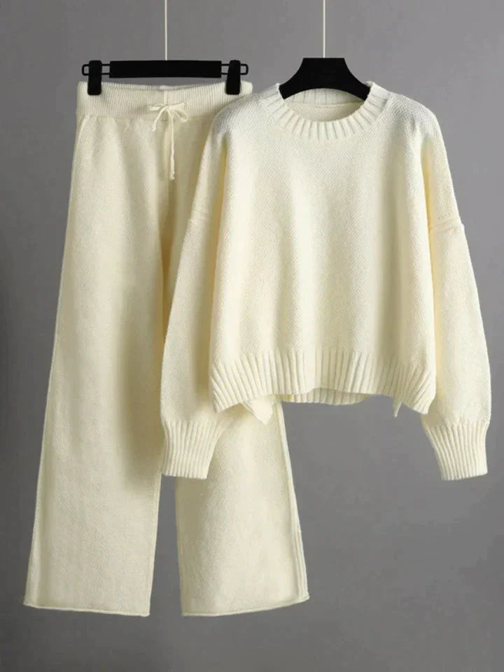 Knit Blend Set - Pullover Top & Layering Breathable Warmth