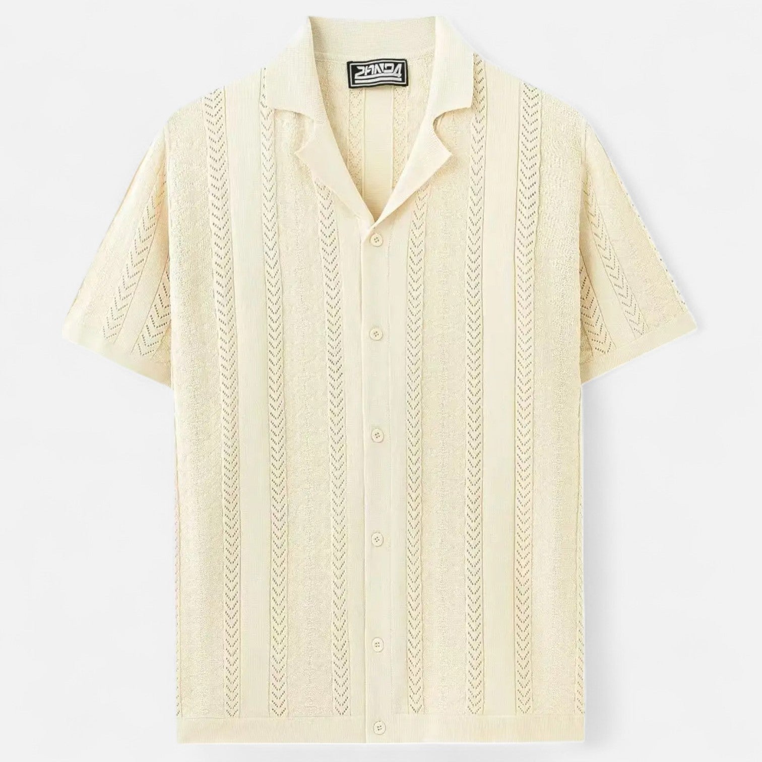 Knit Blend Shirt – Patchwork Panels And Shape Retention