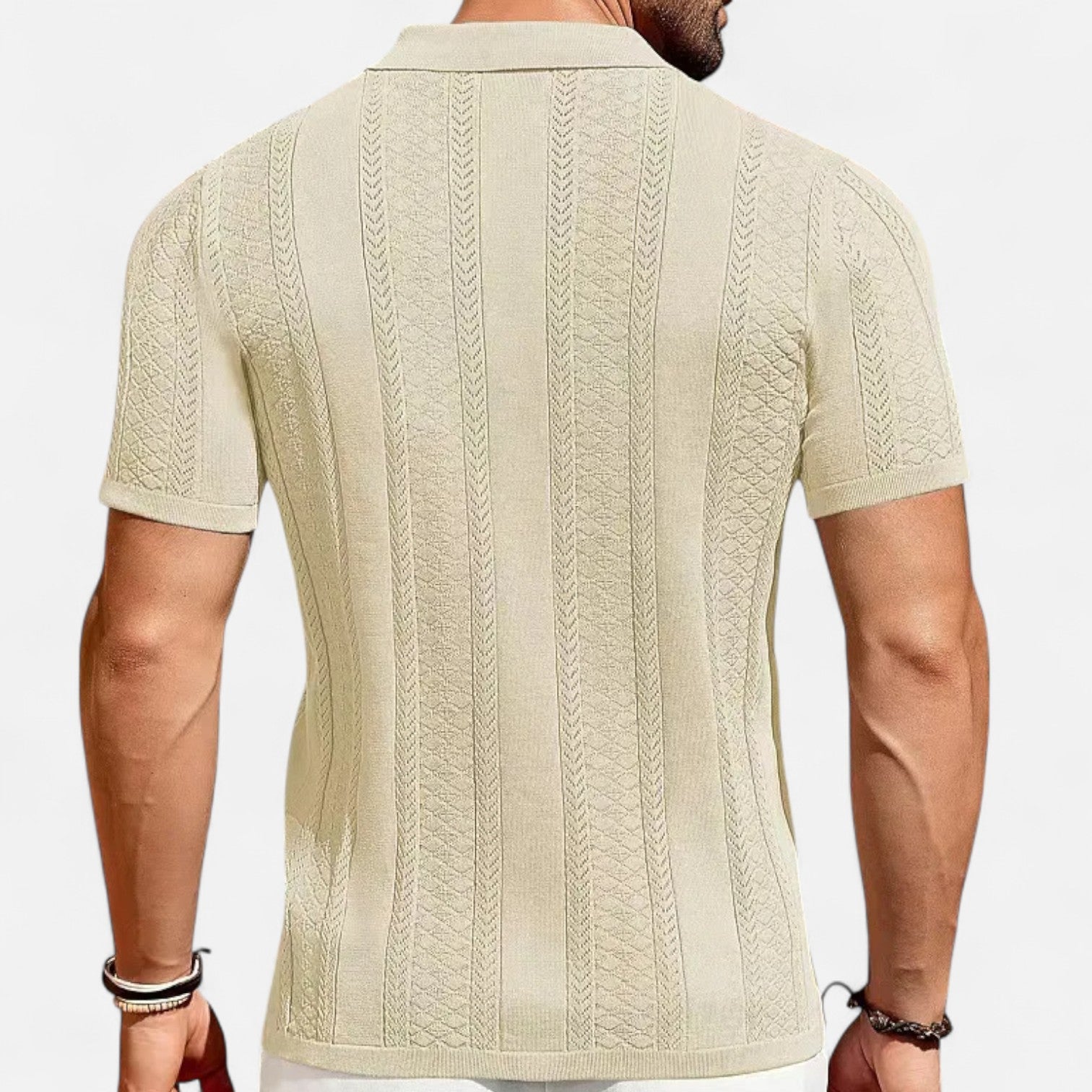 Knit Blend Shirt – Patchwork Panels And Shape Retention