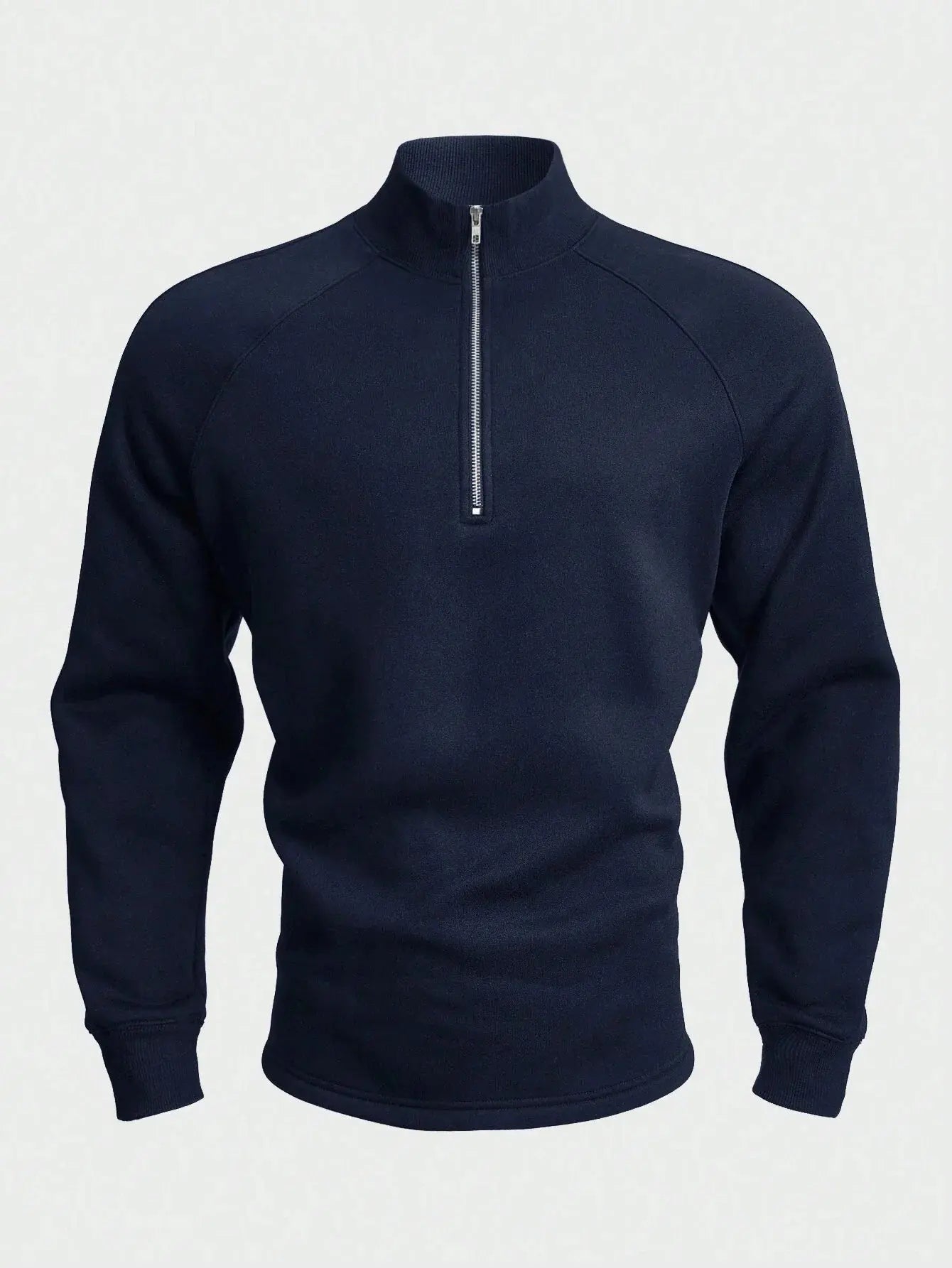 Knit Blend Sweater - Half Zip Neck & Flexible Shape