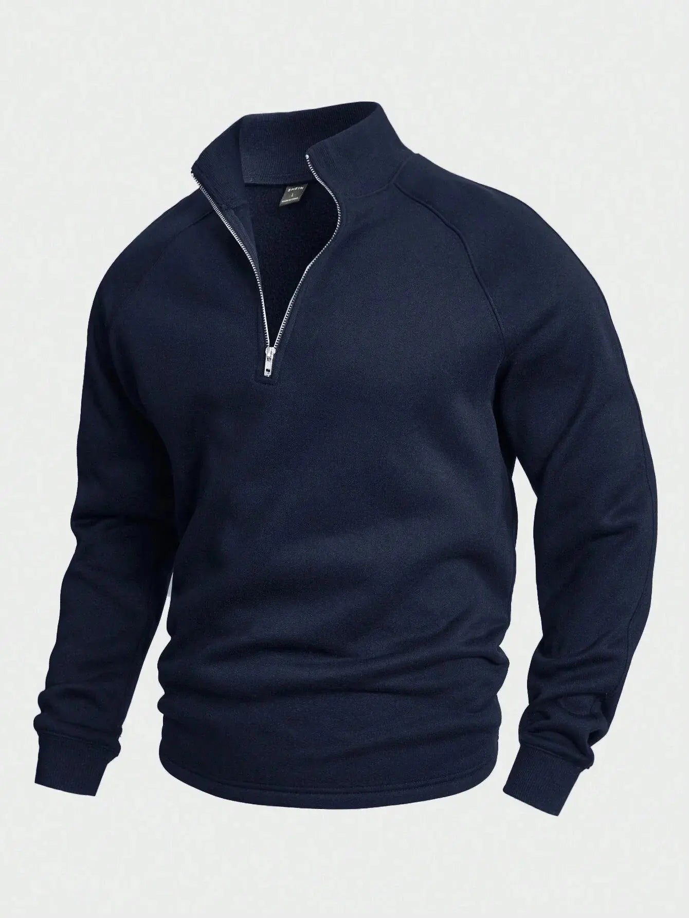 Knit Blend Sweater - Half Zip Neck & Flexible Shape