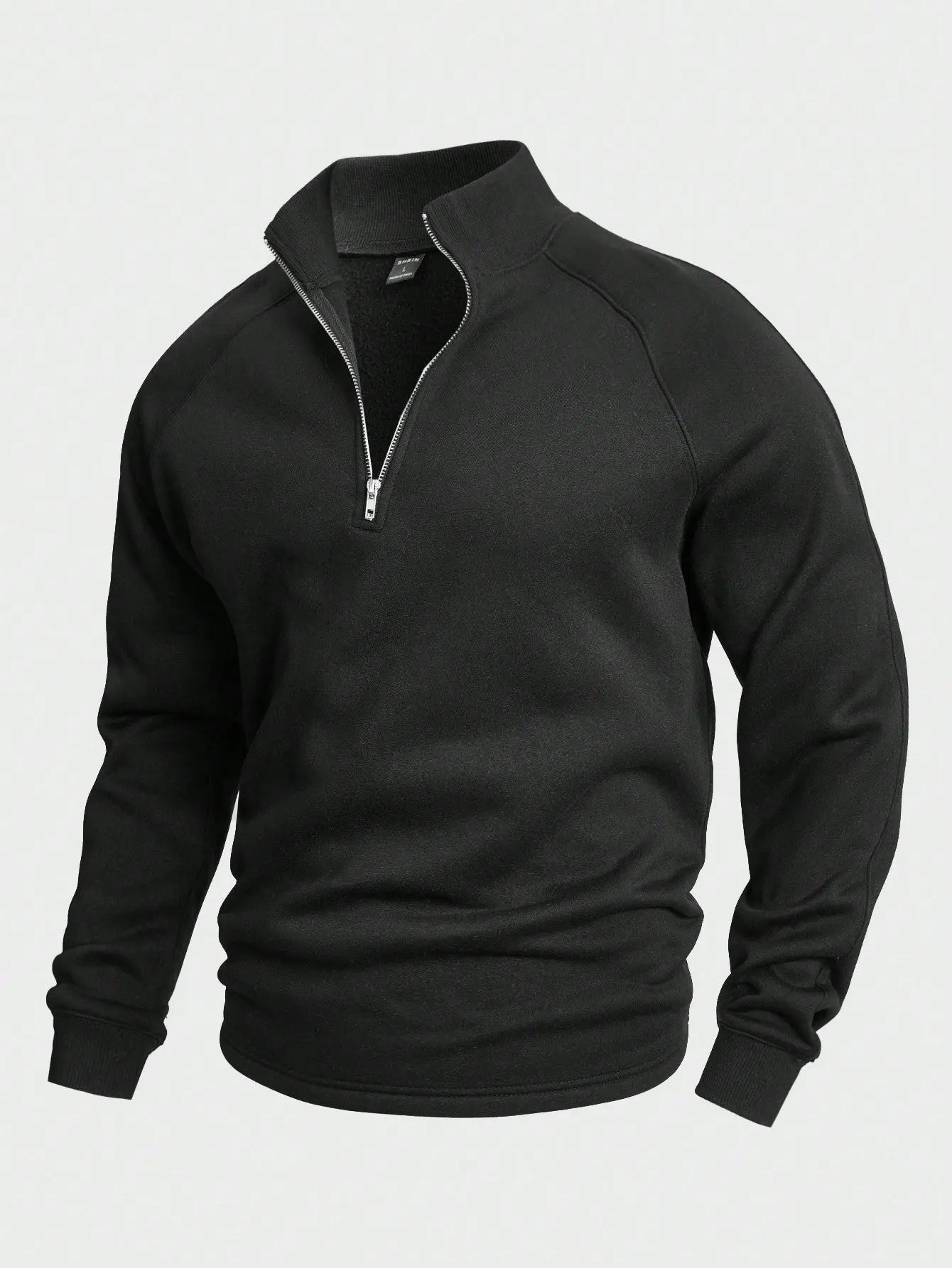 Knit Blend Sweater - Half Zip Neck & Flexible Shape