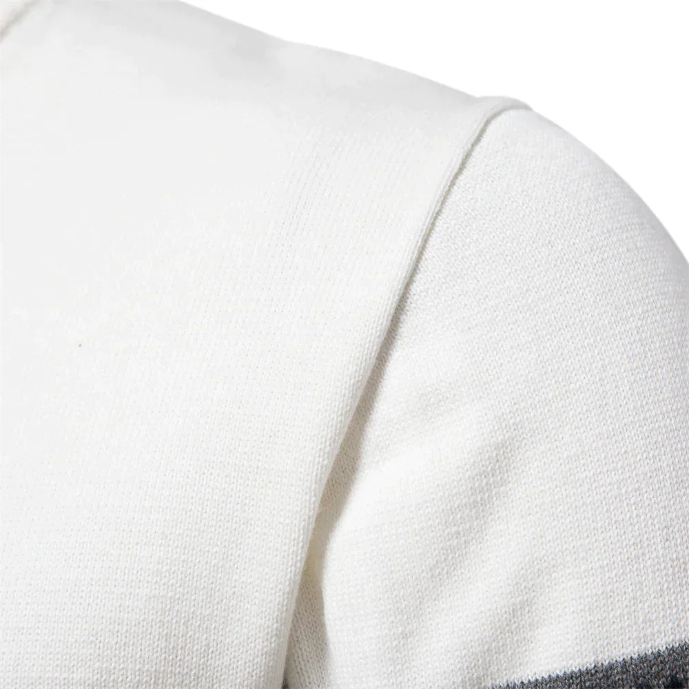 Knit Blend Sweater - High Neck Half Zip & Easy Wear
