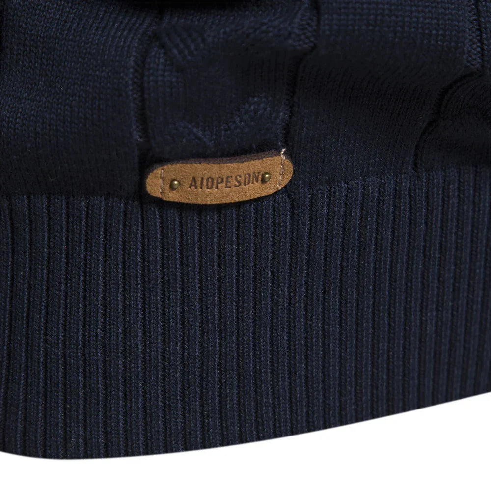 Knit Blend Sweater - High Neck Half Zip & Easy Wear