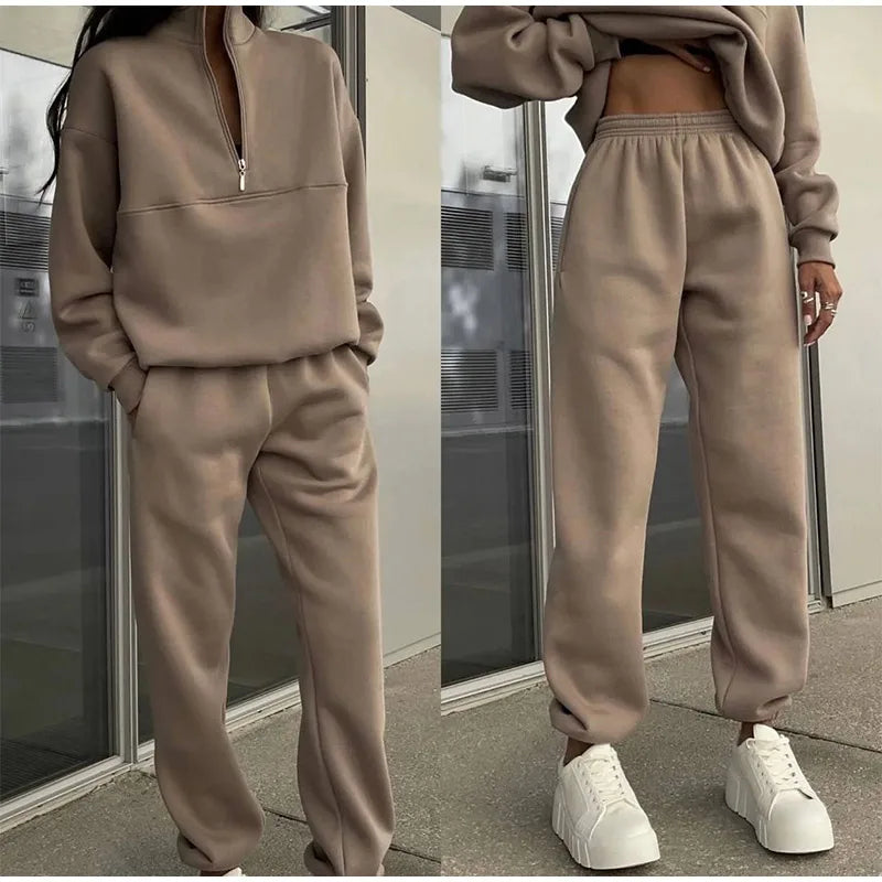Knit Blend Sweater Set - Long Top & Easy Movement Fit