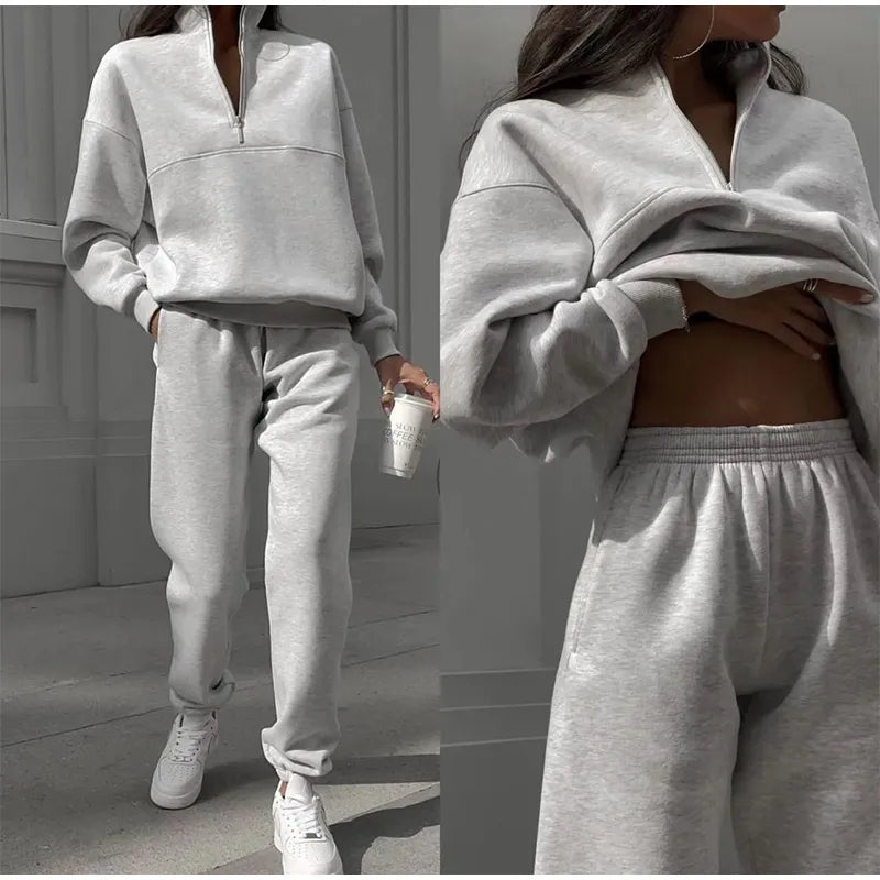 Knit Blend Sweater Set - Long Top & Easy Movement Fit