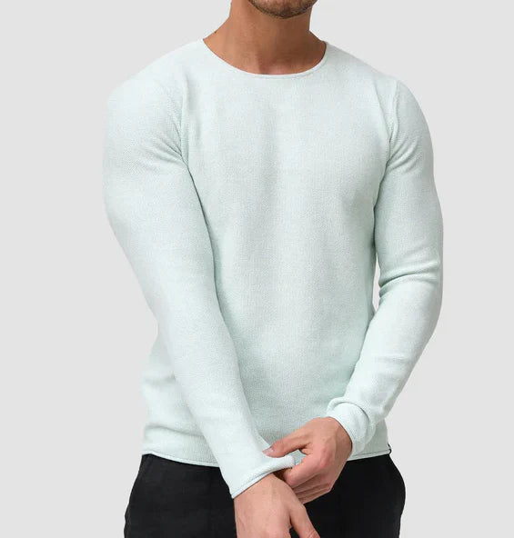 Knit Blend Sweatshirt - Stand Collar And Secure Pockets