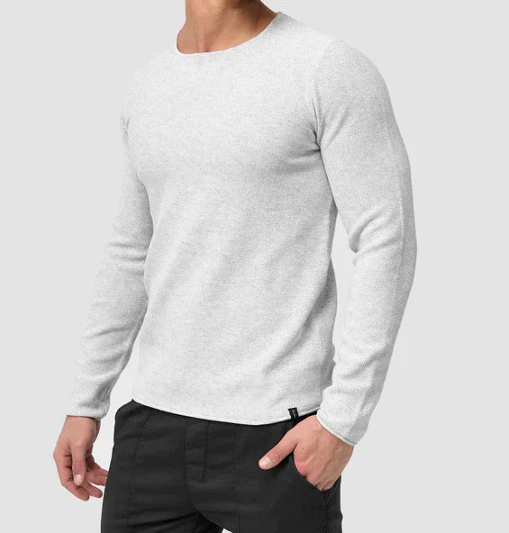Knit Blend Sweatshirt - Stand Collar And Secure Pockets