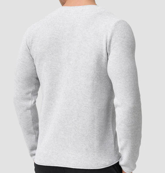 Knit Blend Sweatshirt - Stand Collar And Secure Pockets