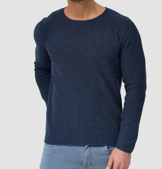 Knit Blend Sweatshirt - Stand Collar And Secure Pockets