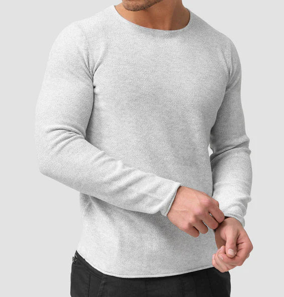 Knit Blend Sweatshirt - Stand Collar And Secure Pockets