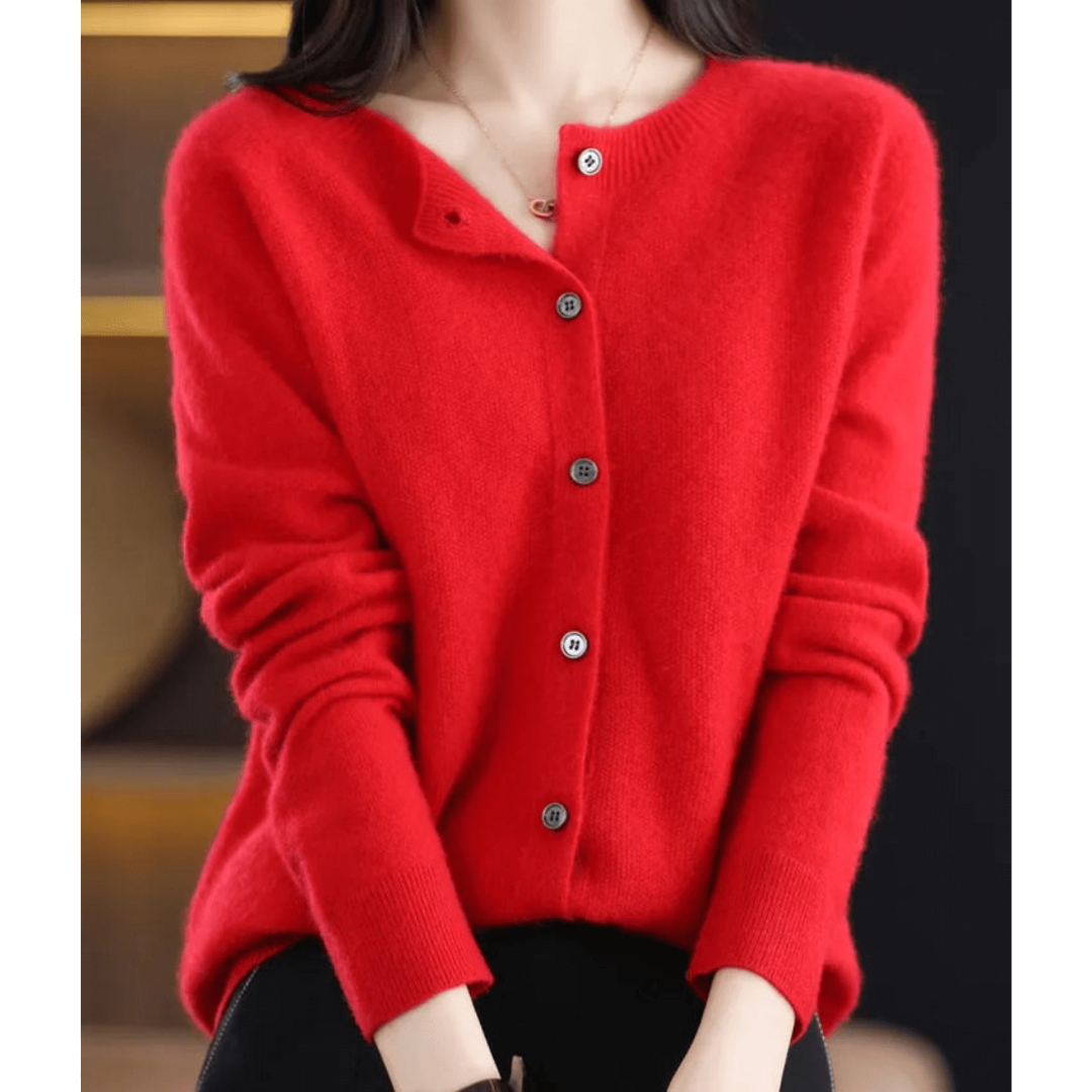 Knit Cardigan - V Neck With Smooth Drape & Easy Layering