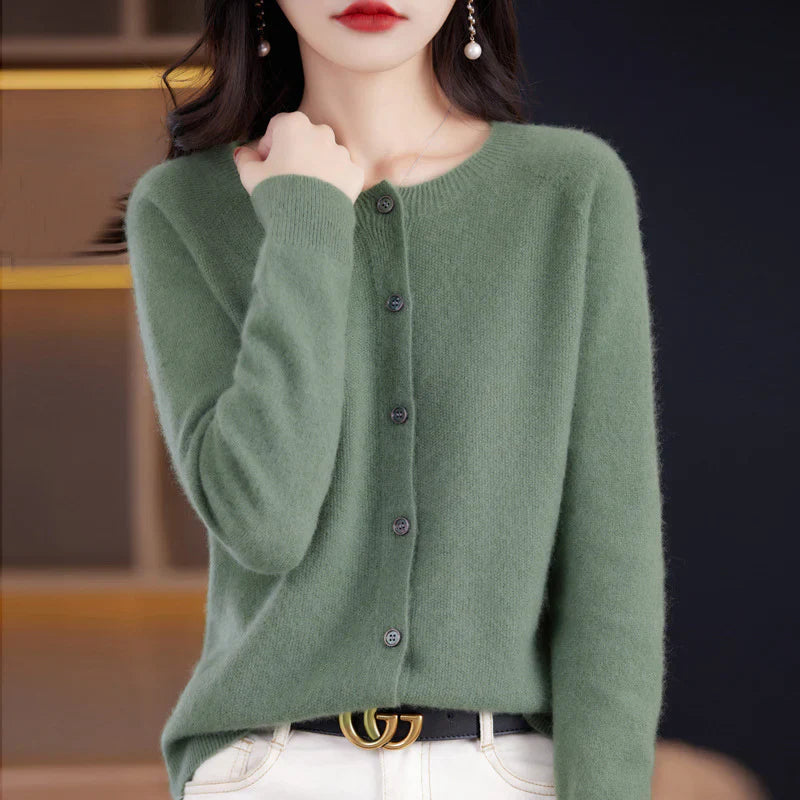 Knit Cardigan - V Neck With Smooth Drape & Easy Layering