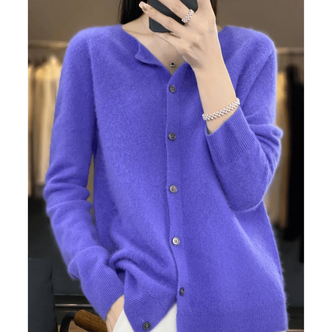 Knit Cardigan - V Neck With Smooth Drape & Easy Layering